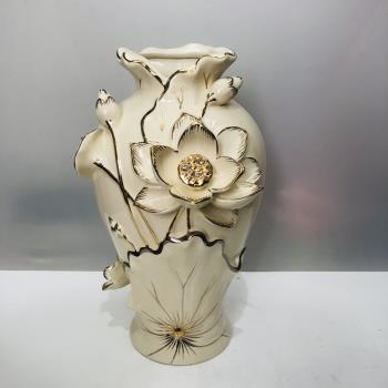 Bình hoa sứ ngà nổi 40cm