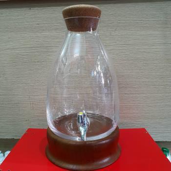 Bình thủy tinh bầu 6 lít nắp gỗ