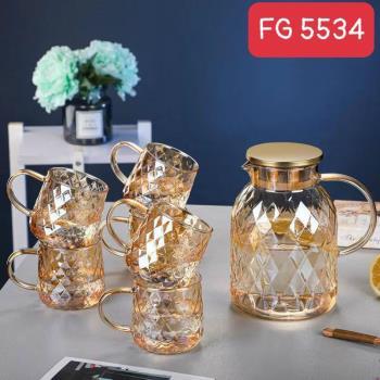 Bộ bình + cốc TT vàng trám 5534