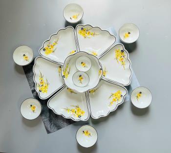 Bộ sứ set 15 món MT mai vàng 45cm