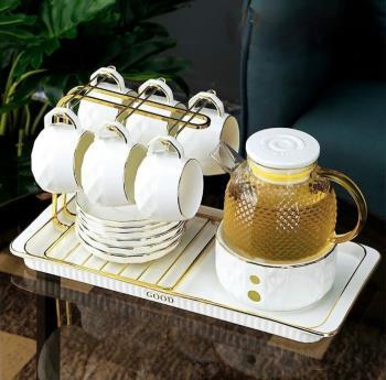Bộ trà khay sứ CN trắng treo đĩa kê, bếp KLD08