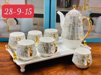 Bộ trà khay sứ vân đá JLS-28-9-15
