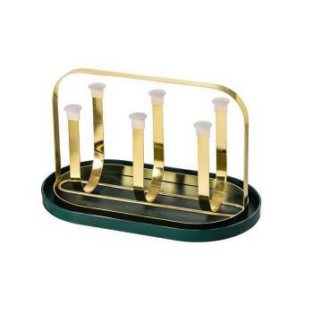 Cắm cốc CN mạ vàng khay xanh