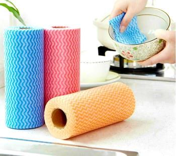 Cuộn khăn lau đa năng xanh, hồng