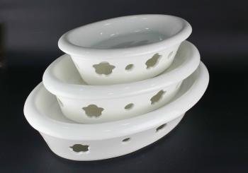 Đĩa cá sứ 2 lớp đốt nến 40cm