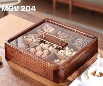 Khay mứt gỗ vuông 9 ngăn (33.5*33.5)