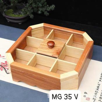 Khay mứt gỗ vuông 9 ngăn