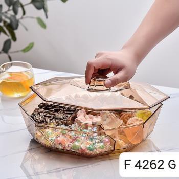 Khay mứt nhựa bát giác vàng 4262G