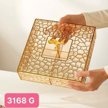 Khay mứt nhựa vuông vân rạn  vàng