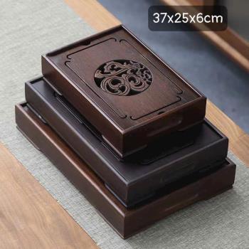 Khay trà gỗ hoa 2 lớp 25*37