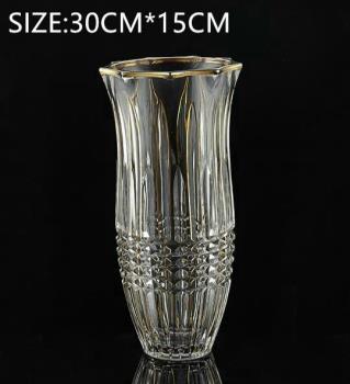 Lọ hoa PL bầu nhũ vàng V002 - 30cm
