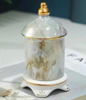 Lọ tăm sứ vân đá