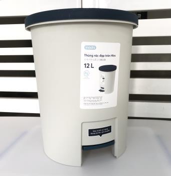 Thùng rác đạp tròn hiro 12L 8061