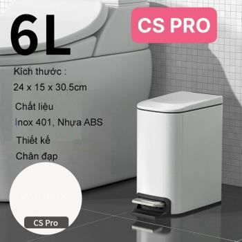 Thùng rác inox vuông các màu 6 lít