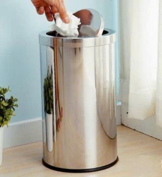 Thùng rác lật inox cao